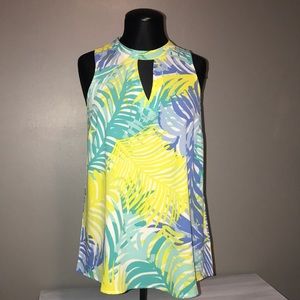 LIKE NEW Mudpie Tropical Print keyhole top